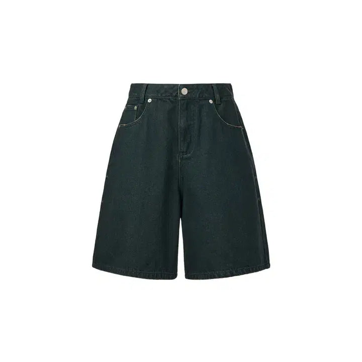[BUNJANG] Salty Pebble DYED BERMUDA DENIM PANTS (Dark Green, Size 2) / (새상품) 솔티페블 DYED BERMUDA DENIM PANTS 2사이즈