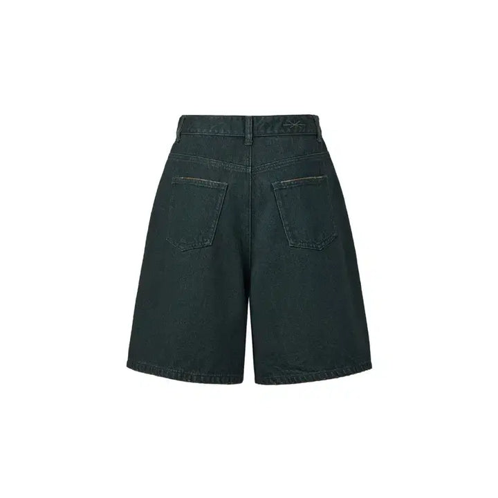 [BUNJANG] Salty Pebble DYED BERMUDA DENIM PANTS (Dark Green, Size 2) / (새상품) 솔티페블 DYED BERMUDA DENIM PANTS 2사이즈