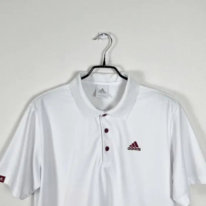 [BUNJANG] Adidas White Collar Short Sleeve T-Shirt Men XL (105) / 아디다스/화이트 카라 반팔 티 티셔츠 남XL 105/라덴
