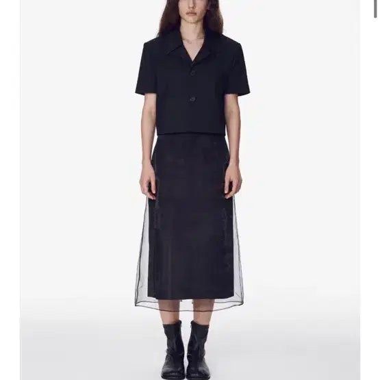[BUNJANG] Maison Marais Short Sleeve Jacket Black Size 36 / 메종마레 반소매 자켓 검정 36사이즈