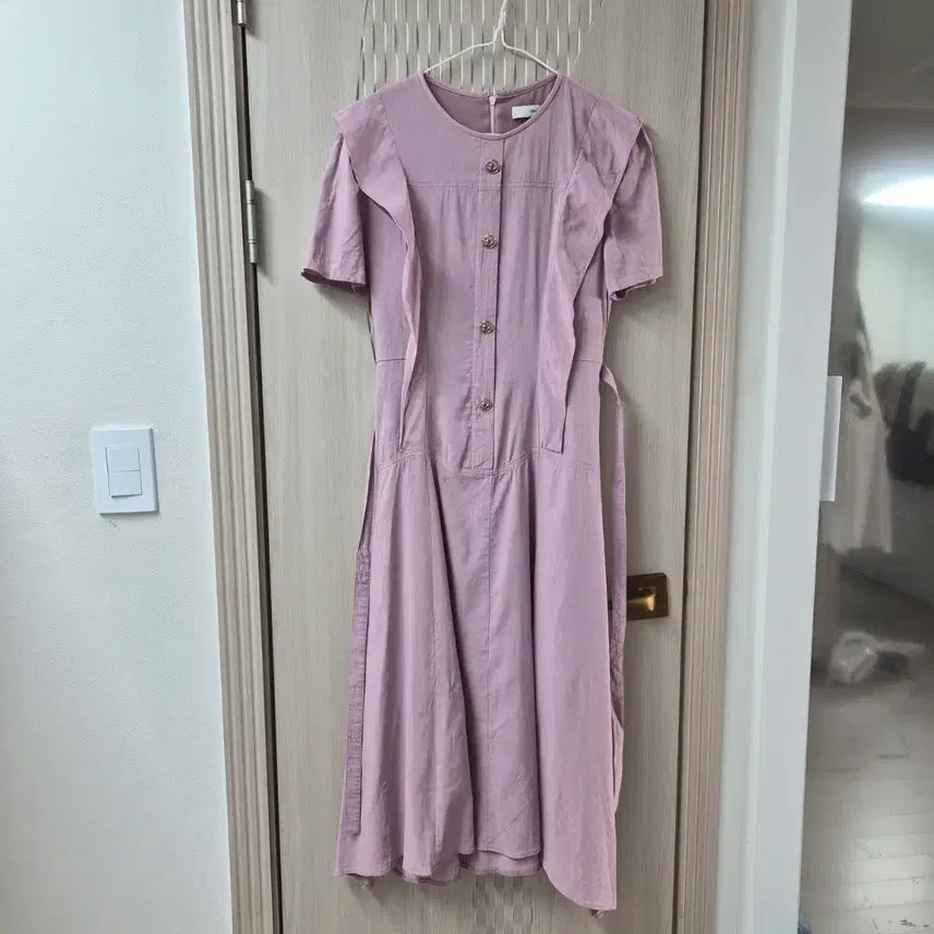 [BUNJANG] DEWL Lavender Long Sleeve Dress / 듀엘 라벤더 롱 반팔원피스