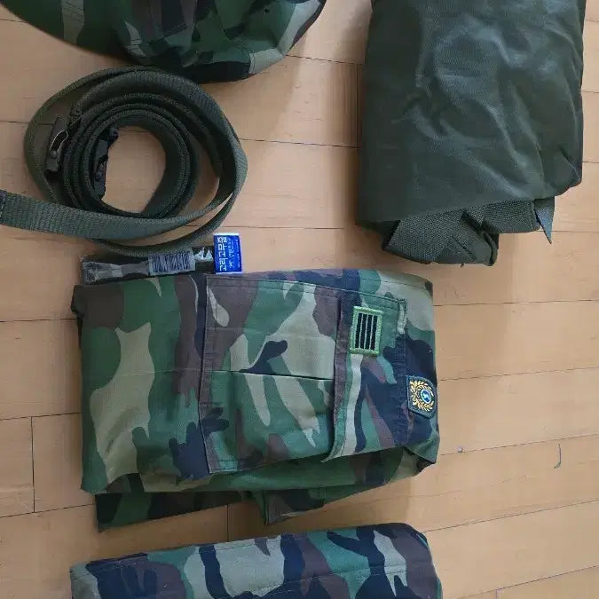 [BUNJANG] Military Style Full Set Field Jacket, Top, Bottom, Hat, Belt, Rubber Band, Double Bag / 밀리터리 스타일 풀셋 (군.복. 야상, 상의, 하의, 모자, 벨트, 고무