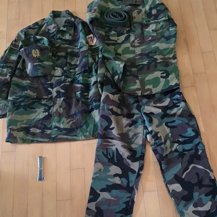 [BUNJANG] Military Style Full Set Field Jacket, Top, Bottom, Hat, Belt, Rubber Band, Double Bag / 밀리터리 스타일 풀셋 (군.복. 야상, 상의, 하의, 모자, 벨트, 고무