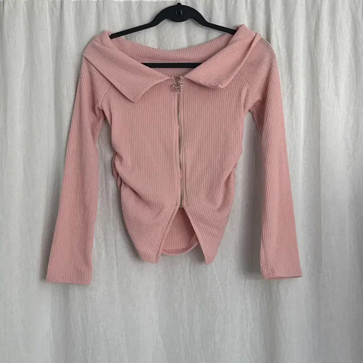 [BUNJANG] Shirring Zip-Up T-Shirt / 셔링 집업 티셔츠