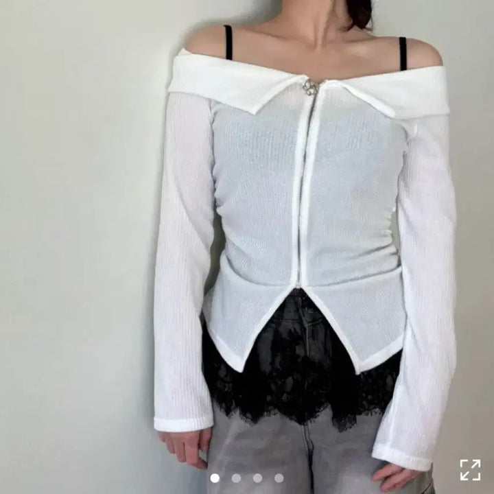 [BUNJANG] Shirring Zip-Up T-Shirt / 셔링 집업 티셔츠