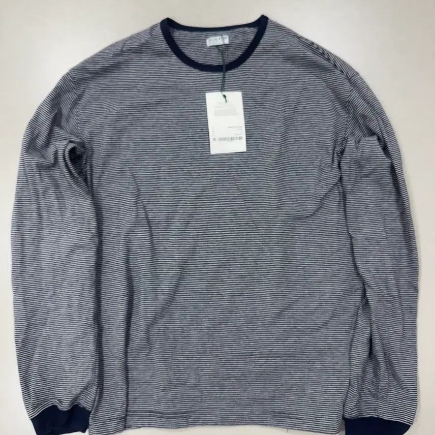 [BUNJANG] BEHEAVYER Stripe Crewneck Long Sleeve Shirt (Gray/Navy) / BEHEAVYER CREWNECK STRIPE L.S SHIRTS