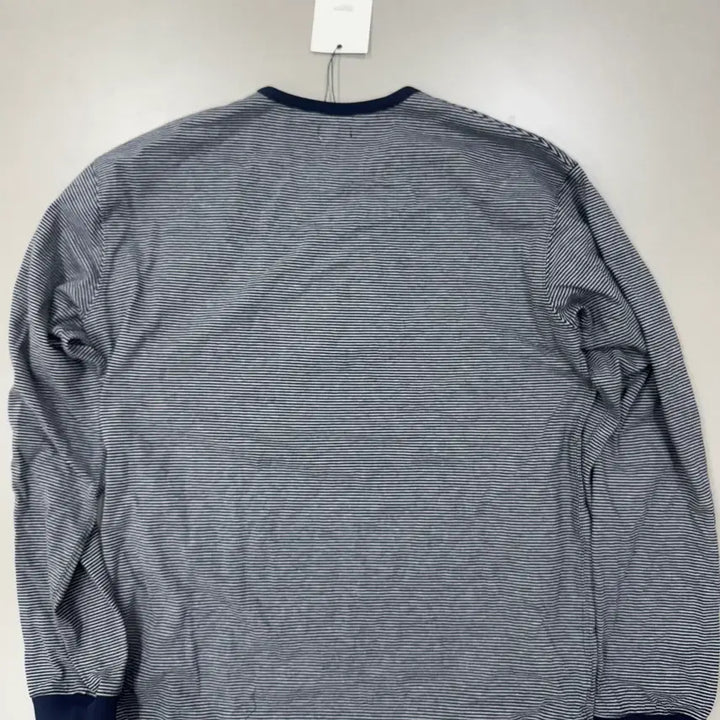[BUNJANG] BEHEAVYER Stripe Crewneck Long Sleeve Shirt (Gray/Navy) / BEHEAVYER CREWNECK STRIPE L.S SHIRTS