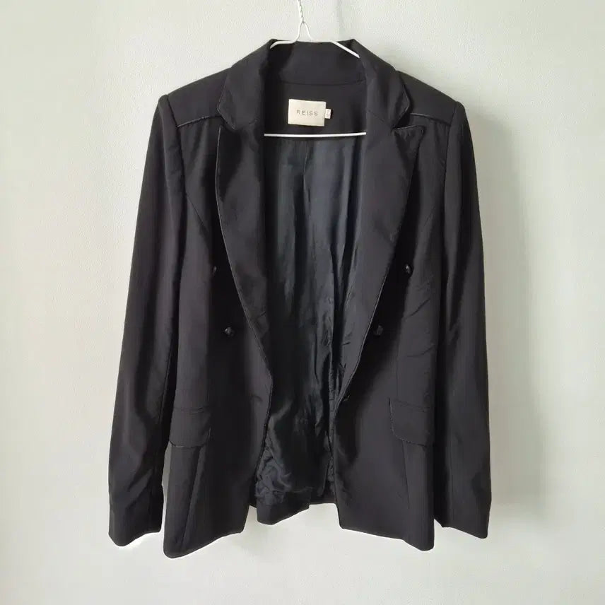 [BUNJANG] REISS Black Double Button Slim Fit Blazer Jacket / REISS 리스 블랙 더블 버튼 자켓