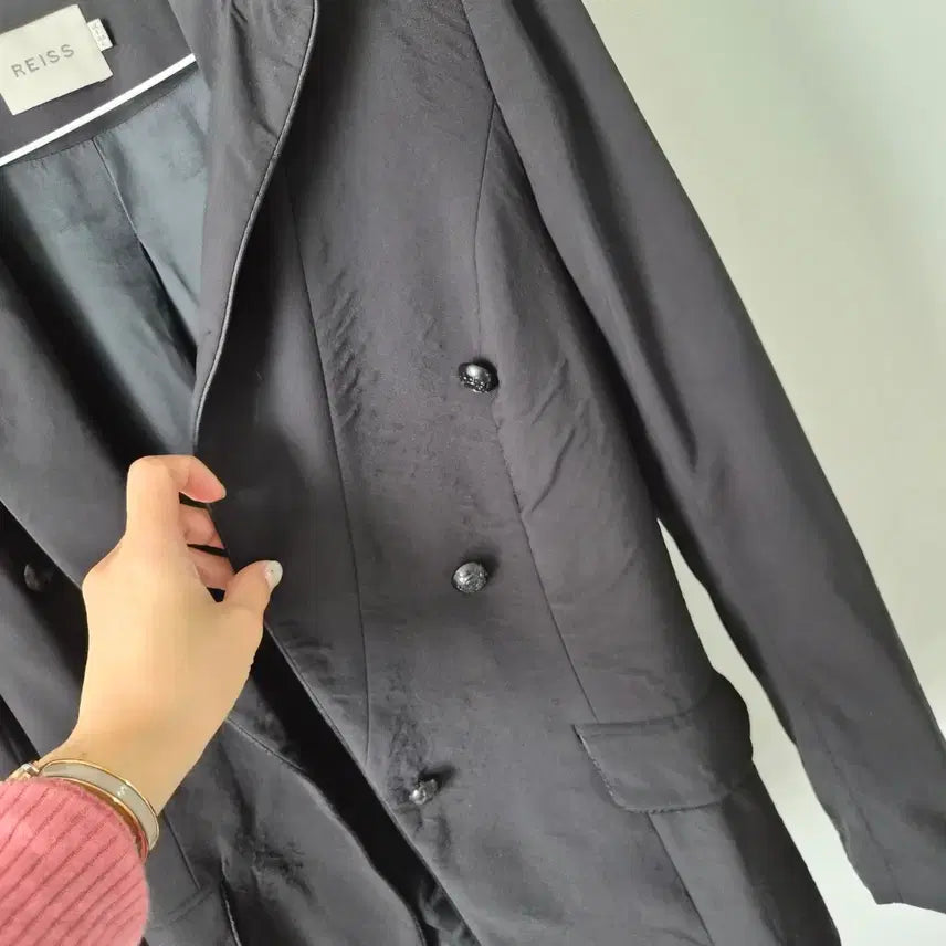 [BUNJANG] REISS Black Double Button Slim Fit Blazer Jacket / REISS 리스 블랙 더블 버튼 자켓