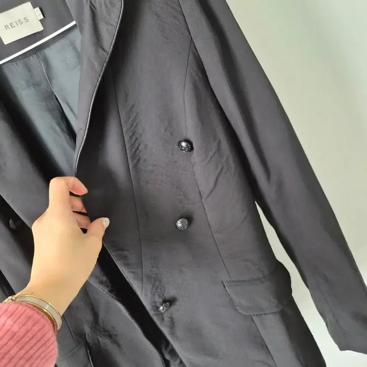 [BUNJANG] REISS Black Double Button Slim Fit Blazer Jacket / REISS 리스 블랙 더블 버튼 자켓