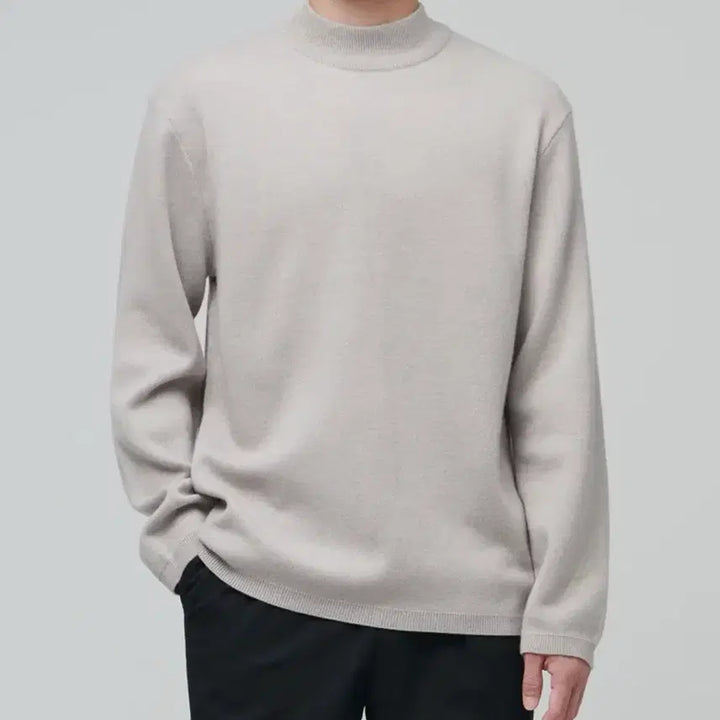 [BUNJANG] Uniqlo Mock Neck Long Sleeve Knit Mushroom (S) / 무탠다드 목폴라 긴팔 니트 머쉬룸(S)