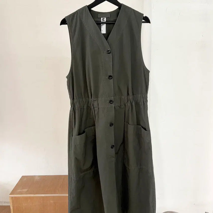 [BUNJANG] Margaret Howell Dark Green Cotton Midi Dress / 마가렛 호웰 다크 그린 코튼 미디 드레스
