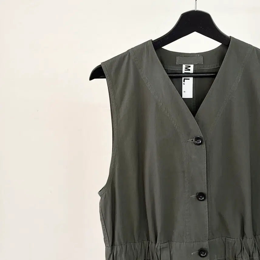 [BUNJANG] Margaret Howell Dark Green Cotton Midi Dress / 마가렛 호웰 다크 그린 코튼 미디 드레스
