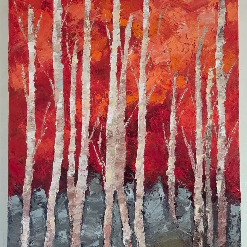 [BUNJANG] Birch Forest Oil Painting / 자작나무숲   유화그림