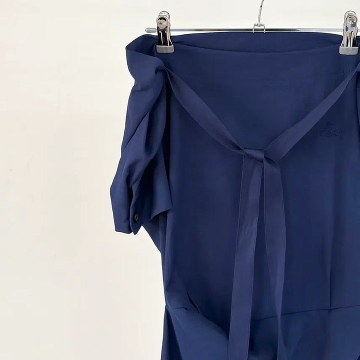 [BUNJANG] Vivienne Westwood Anglomania Navy Drape Midi Dress / 비비안 웨스트우드 앵글로매니아 네이비 드레이프 미디 드레스