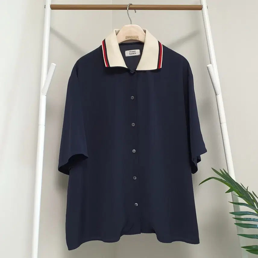 [BUNJANG] Studio Tomboy Colorblock Shirt Blouse / 스튜디오톰보이 카라배색 셔츠블라우스