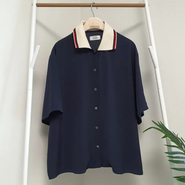 [BUNJANG] Studio Tomboy Colorblock Shirt Blouse / 스튜디오톰보이 카라배색 셔츠블라우스