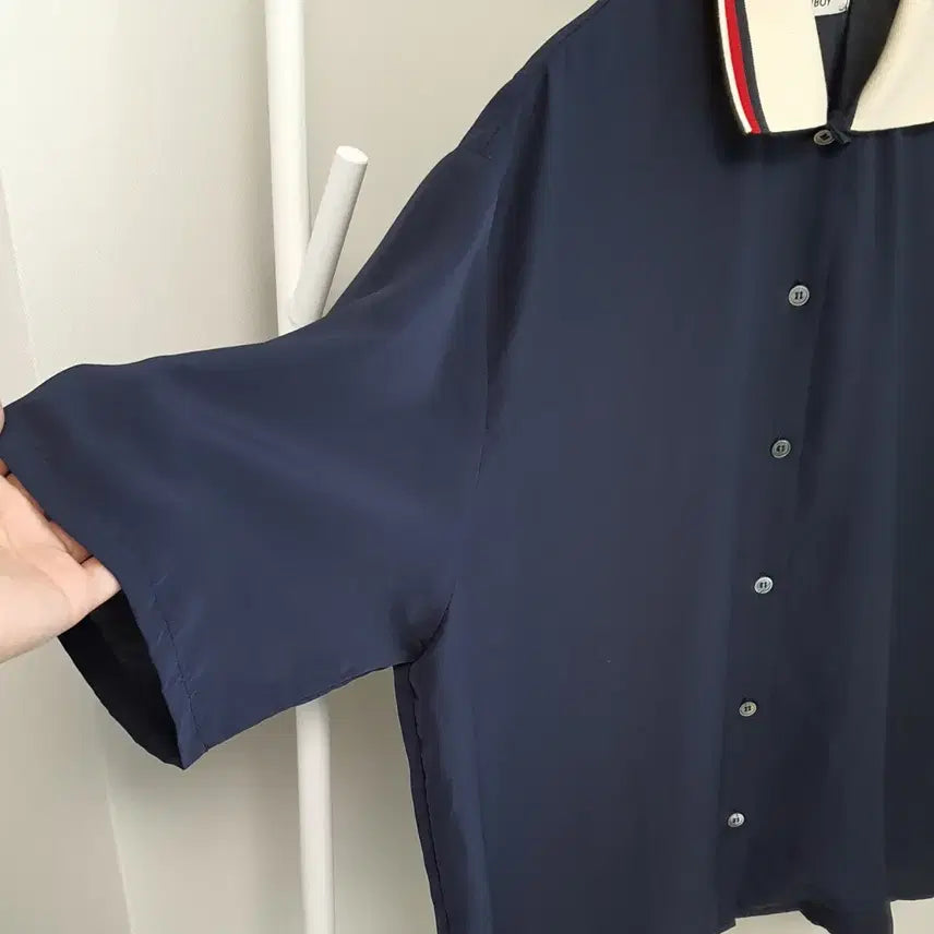 [BUNJANG] Studio Tomboy Colorblock Shirt Blouse / 스튜디오톰보이 카라배색 셔츠블라우스