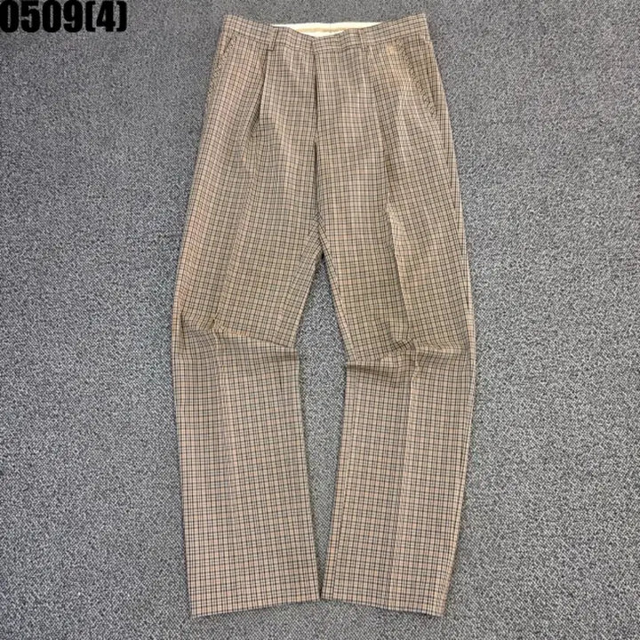 [BUNJANG] Daks Check Pattern Pleats Wide Pants / 닥스 체크 패턴 플리츠 와이드 팬츠 84-97 | 0509