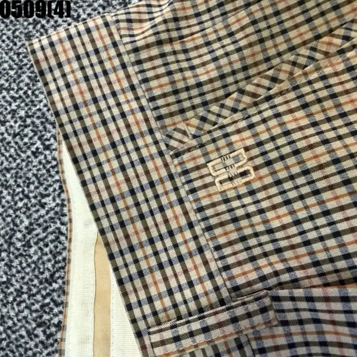 [BUNJANG] Daks Check Pattern Pleats Wide Pants / 닥스 체크 패턴 플리츠 와이드 팬츠 84-97 | 0509