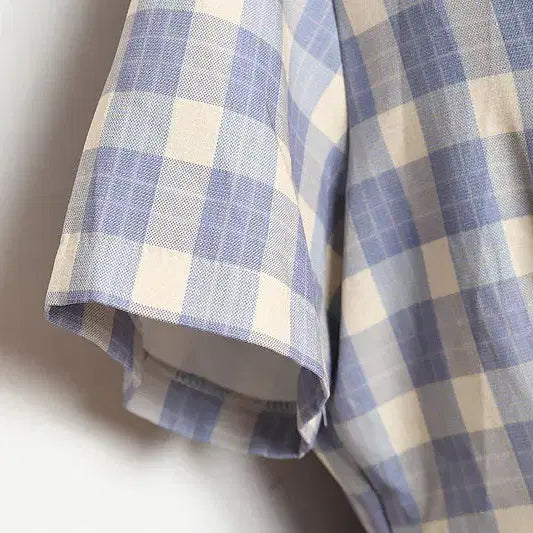 [BUNJANG] Check Double Button Dress / F . 체크 더블단추 원피스