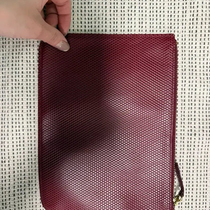 [BUNJANG] Comme des Garçons Burgundy Leather Clutch Bag / 꼼데가르송 버건디 클러치 백