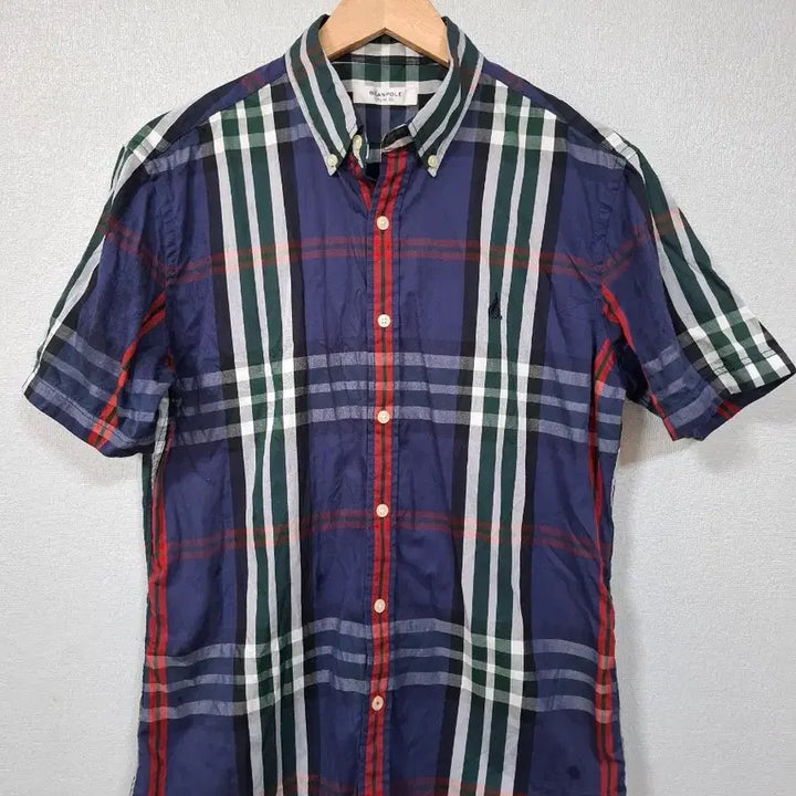 [BUNJANG] Beanpole Slim Fit Check Short Sleeve Shirt / 빈폴 슬림핏 체크 반팔셔츠 100