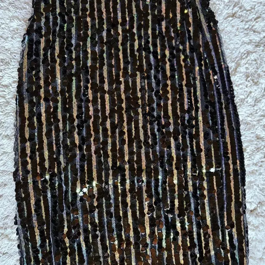 [BUNJANG] Black Sequin Midi Skirt / 스팽클 치마