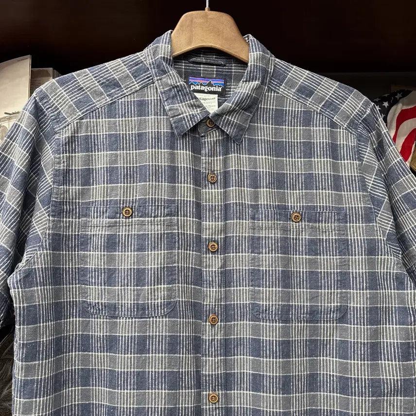 [BUNJANG] Patagonia Organic Cotton Jacquard Stripe Lining Linen Shirt / 파타고니아 오가닉코튼 자카드 스트라이프 라이닝 린넨셔츠 N1294
