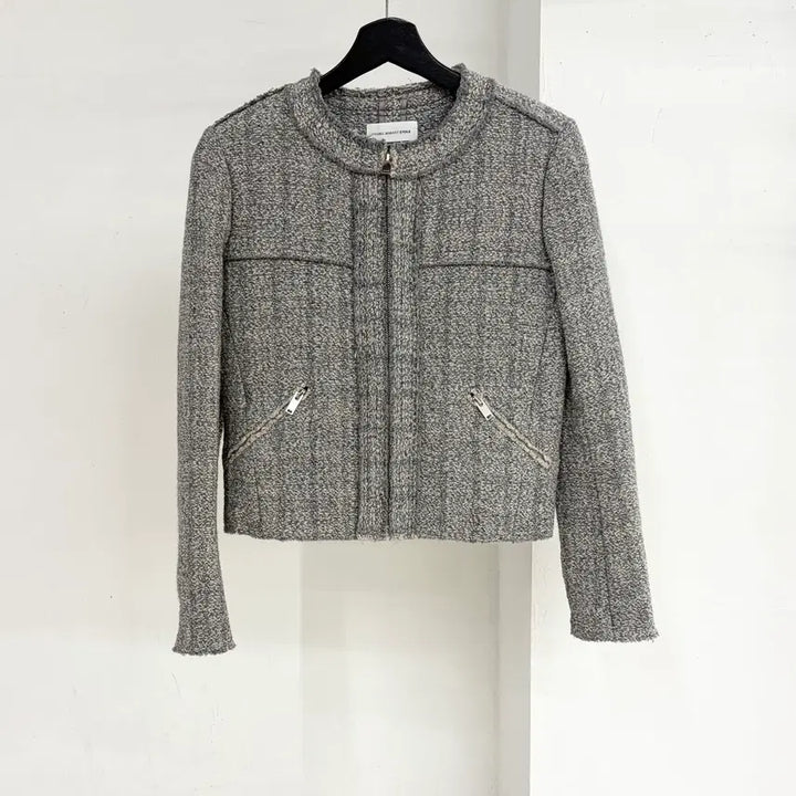 [BUNJANG] Isabel Marant Etoile Grey Tweed Wool Linen Blend Jacket / 이자벨마랑 에뚜왈 그레이 트위드 울 린넨 혼방 자켓