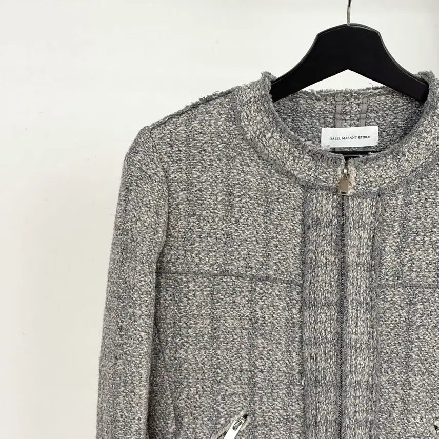 [BUNJANG] Isabel Marant Etoile Grey Tweed Wool Linen Blend Jacket / 이자벨마랑 에뚜왈 그레이 트위드 울 린넨 혼방 자켓
