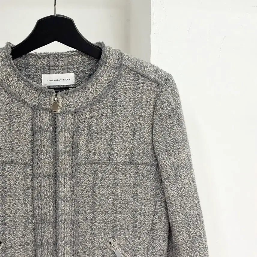 [BUNJANG] Isabel Marant Etoile Grey Tweed Wool Linen Blend Jacket / 이자벨마랑 에뚜왈 그레이 트위드 울 린넨 혼방 자켓