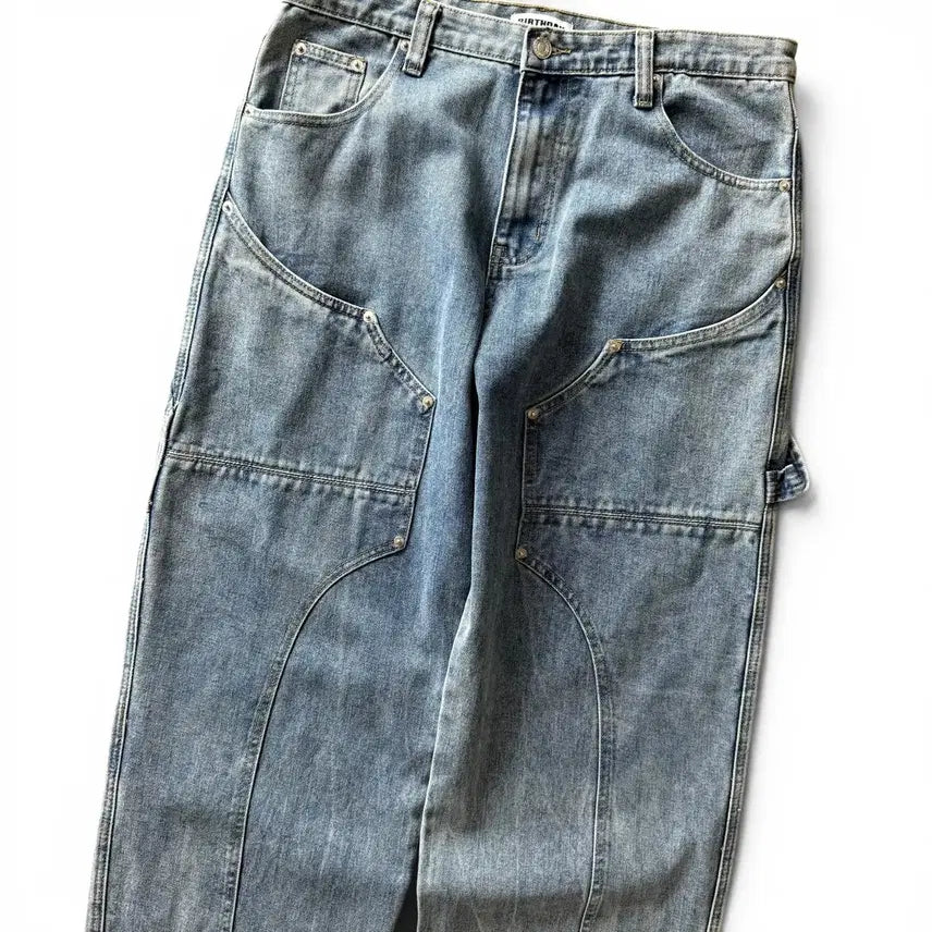 [BUNJANG] BIRTHDAY Washed Denim Carpenter Pants / BIRTHDAY Washed Denim Carpenter Pants