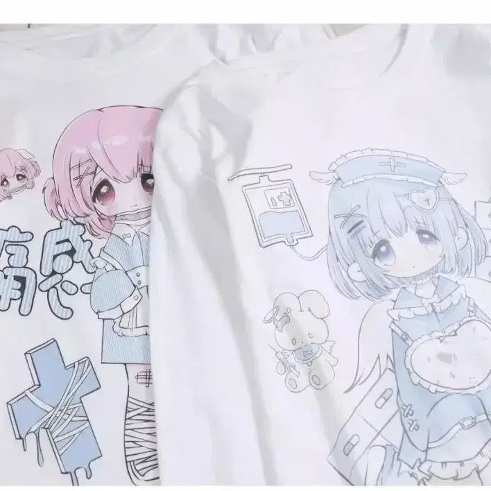 [BUNJANG] Subculture Character Print Long Sleeve T-Shirt (2 Colors) / 서브컬처 캐릭터 프린트 긴팔티셔츠(2컬러)