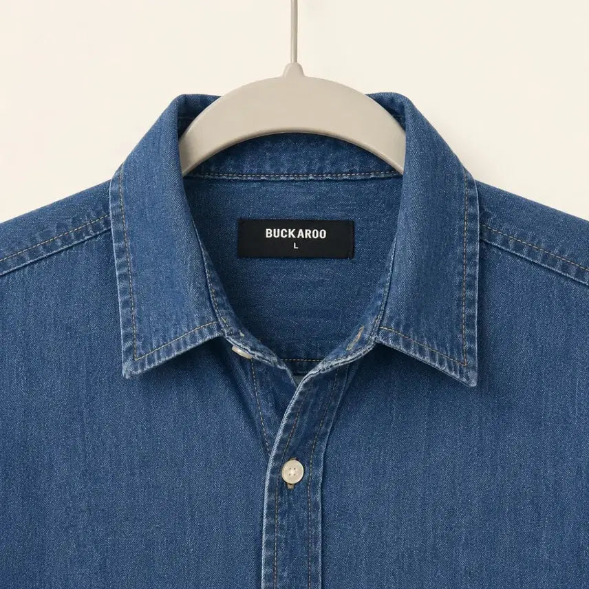 [BUNJANG] Buckaroo Indigo Denim Shirt (L) / 버커루 데님셔츠 인디고 100(L) / 얇은 청남방 / 봄여름 간절기