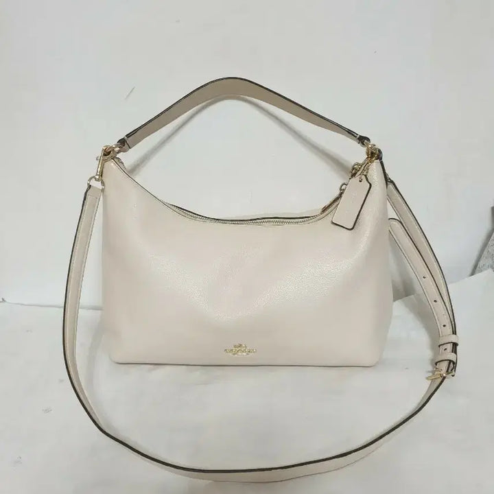 [BUNJANG] Coach Leather Shoulder Bag Ivory / 코치 레더 아이보리 숄더백
