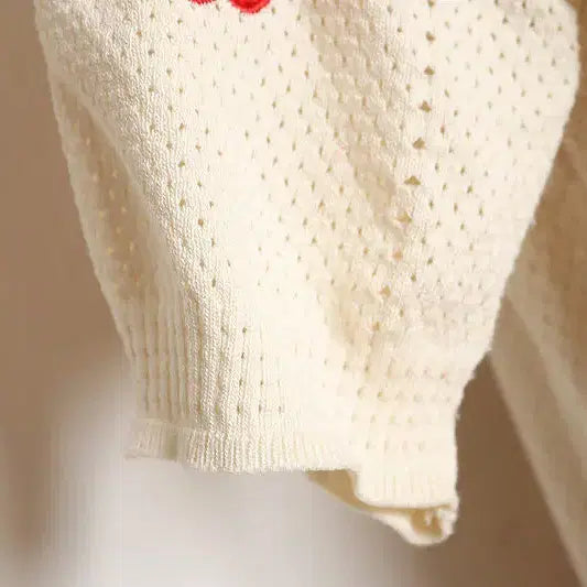 [BUNJANG] Muzak Cherry Half-Sleeve Cardigan / F . 무자크 체리 반팔 가디건