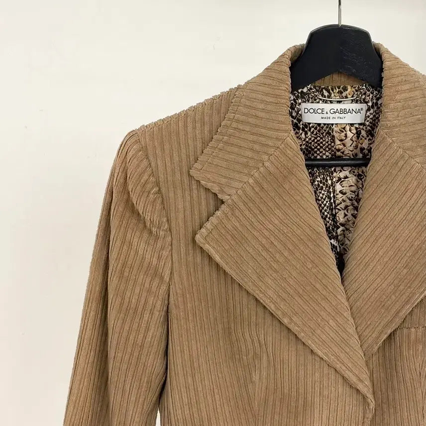 [BUNJANG] Dolce &amp; Gabbana Beige Corduroy Blazer Jacket / 돌체앤가바나 베이지 코듀로이 블레이저 자켓