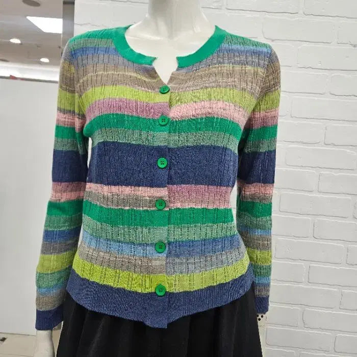[BUNJANG] Altbeny Striped Knit Cardigan / 1회착용) 다양한 색감, 봄여름용 가디건