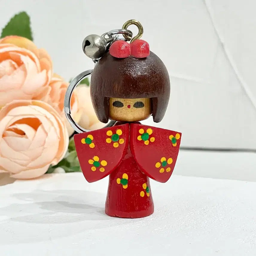 [BUNJANG] 90s Vintage Japanese Kokeshi Doll Keychain / [90s 빈티지] 일본 고전 코케시 인형 키링