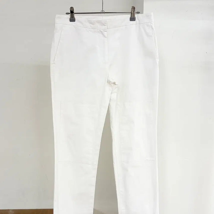 [BUNJANG] Jil Sander White Gathered Panel Cotton Trousers Size 38 / 질샌더 화이트 개더드 패널 코튼 트라우저