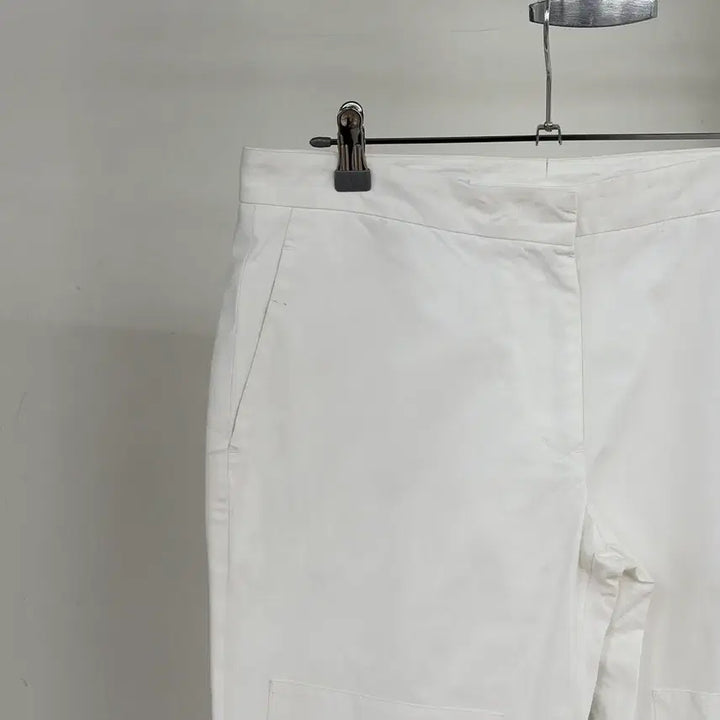 [BUNJANG] Jil Sander White Gathered Panel Cotton Trousers Size 38 / 질샌더 화이트 개더드 패널 코튼 트라우저