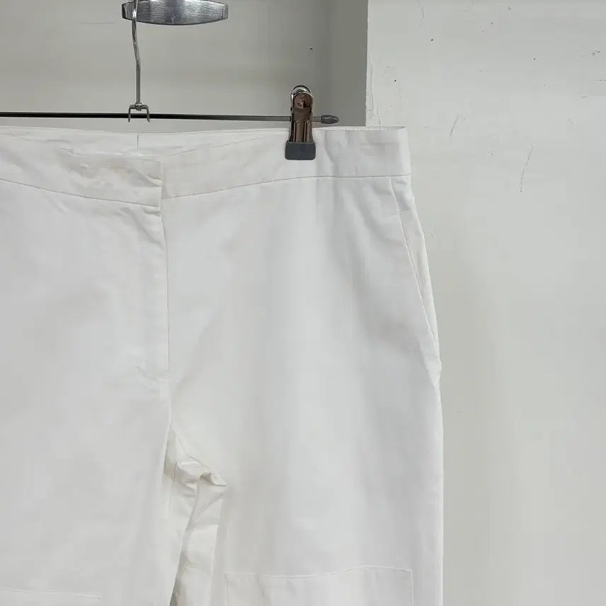 [BUNJANG] Jil Sander White Gathered Panel Cotton Trousers Size 38 / 질샌더 화이트 개더드 패널 코튼 트라우저