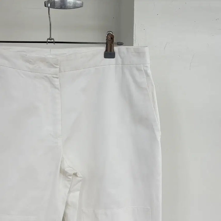 [BUNJANG] Jil Sander White Gathered Panel Cotton Trousers Size 38 / 질샌더 화이트 개더드 패널 코튼 트라우저