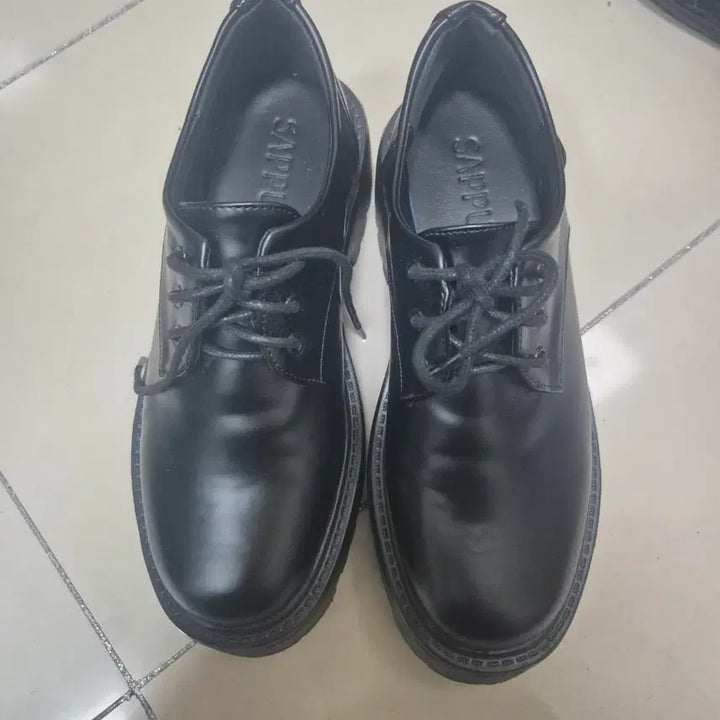 [BUNJANG] SAPPUN Black Platform Derby Shoes / 사뿐 블랙 통굽 더비슈즈