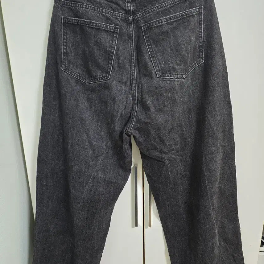 [BUNJANG] GLW Black Washed Denim Wide Pants / GLW 블랙 워싱 데님 와이드 팬츠