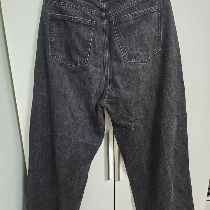 [BUNJANG] GLW Black Washed Denim Wide Pants / GLW 블랙 워싱 데님 와이드 팬츠