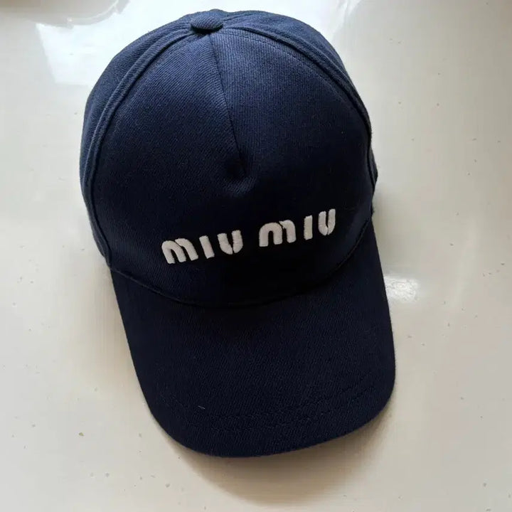 [BUNJANG] Miu Miu Navy Embroidered Logo Baseball Cap S Size / 미우미우모자 s사이즈