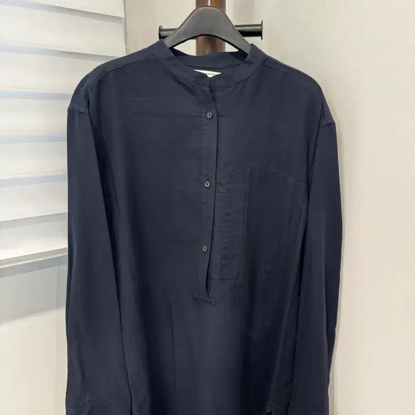 [BUNJANG] The Cashmere Loose Fit Navy Shirt / 한섬 THE CASHMERE 루즈핏 네이비 셔츠