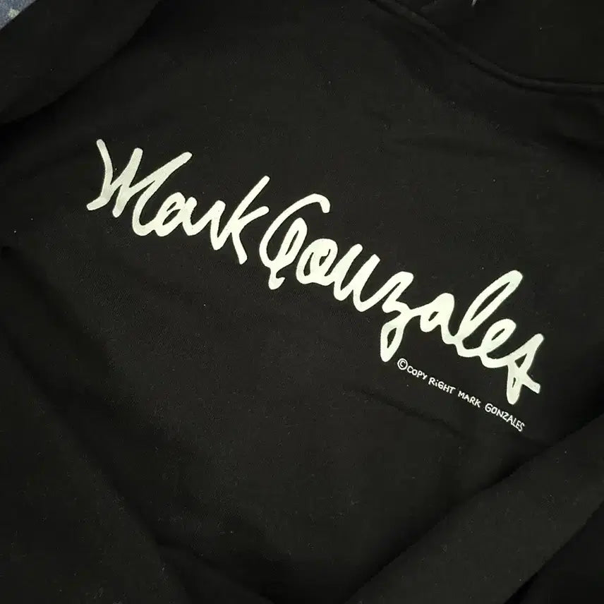 [BUNJANG] Mark Gonzales Printing Hoodie Black XL / [마크곤잘레스] 마크곤잘레스 프린팅 후드티 블랙 XL